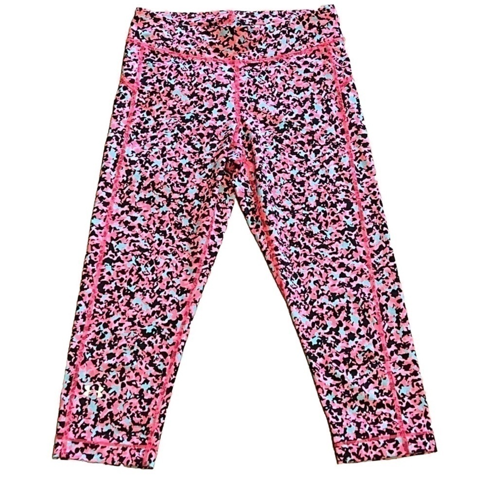 Under Armour Low Rise Capri Crop Leggings Pink Black Blue Extra Small Pull On